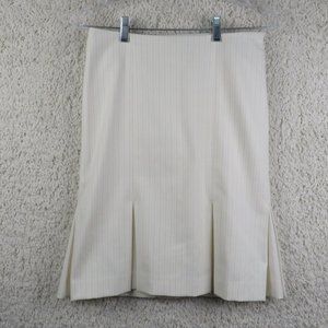bebe* Women's Fully‎ Lined Side Zipper Pinstripe Box Pleated Skirt~ Size 2
